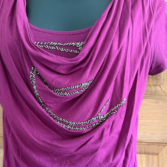 Apt 9 Women's Petite Magenta Drape Top - Picture 3 of 15